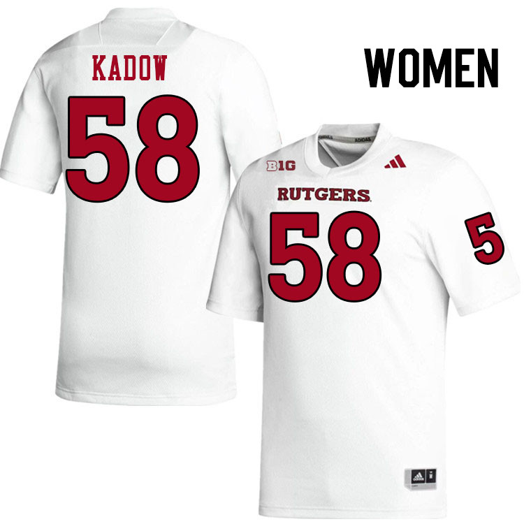 Women #58 Carter Kadow Rutgers Scarlet Knights 2024 College Football Jerseys Stitched-White